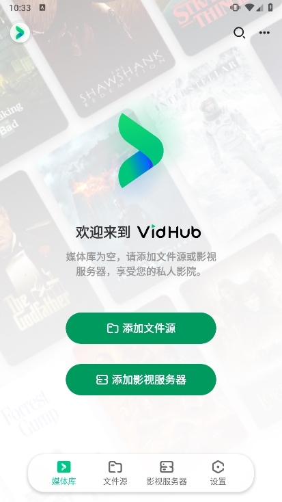 VidHub 安卓版 媒体库管理界面截图