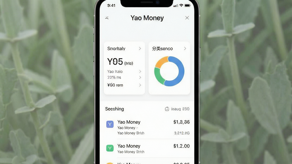 一张展示Yao Money应用主界面的高清截图,界面采用极简白色背景,顶部显示“Yao Money”品牌标识,中间部分以卡片式布局展示今日收支概览与分类统计圆环图,下方为最近几笔交易记录的列表,整体风格干净明亮,细节清晰,画质干净,无多余元素,文字标注“Yao Money”