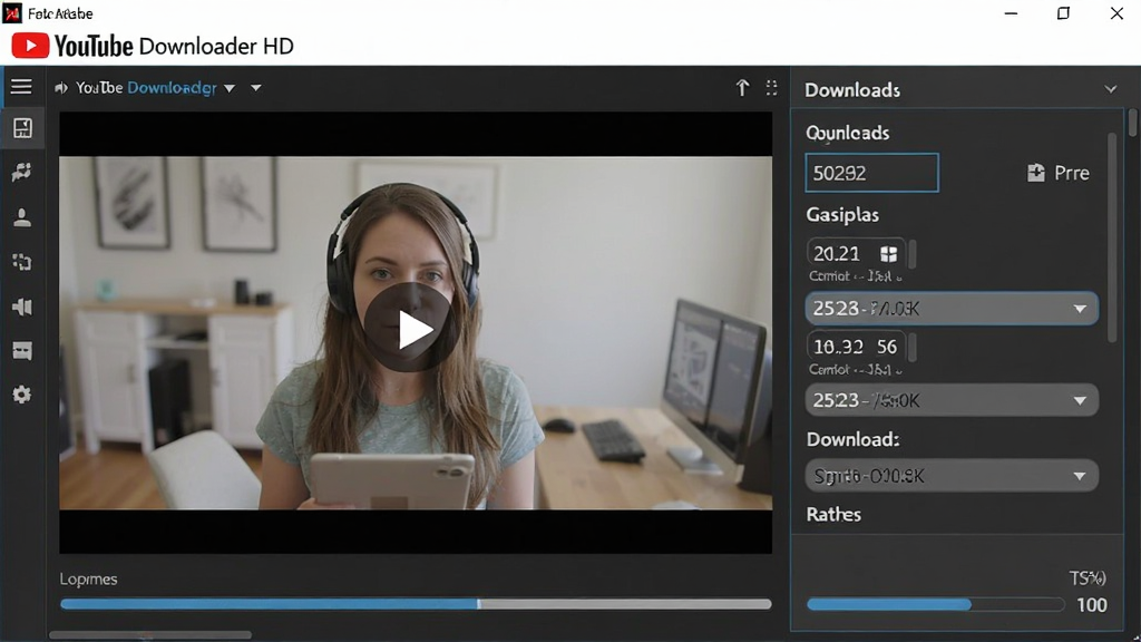 YouTube Downloader HD������Ƶ���ع���Ԥ��������Ϊ����������Ƶ�Ļ��棬������ʾ��ƵԤ�����ں�������ѡ���б����Ű���գ����дʵ��ϸ�ڰ����ֱ���ѡ������ؽ������������������ɾ��޶���Ԫ��