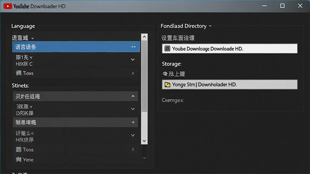 YouTube Downloader HD�����Խ�������Ԥ��������Ϊ����������壬��������չʾ����ѡ�������Ŀ¼���ã��Ű����������࣬ϸ�ڰ�������ѡ��ʹ洢·�������ʸ��壬�ɾ��޶���Ԫ��