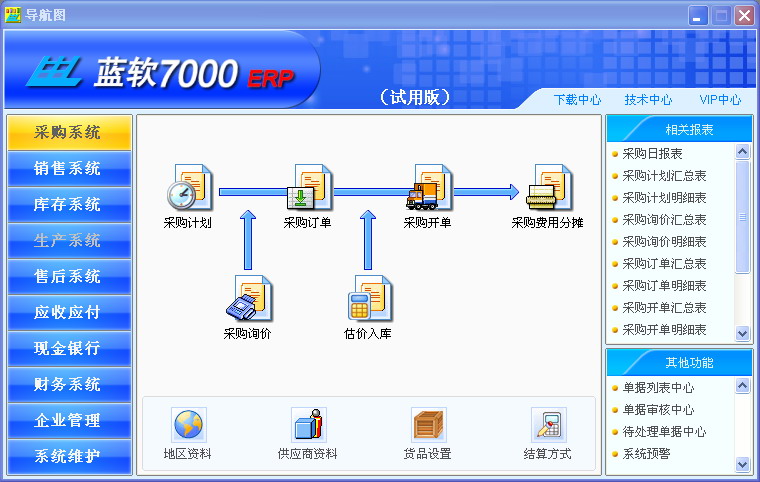 蓝软7000ERP 安卓版 界面截图
