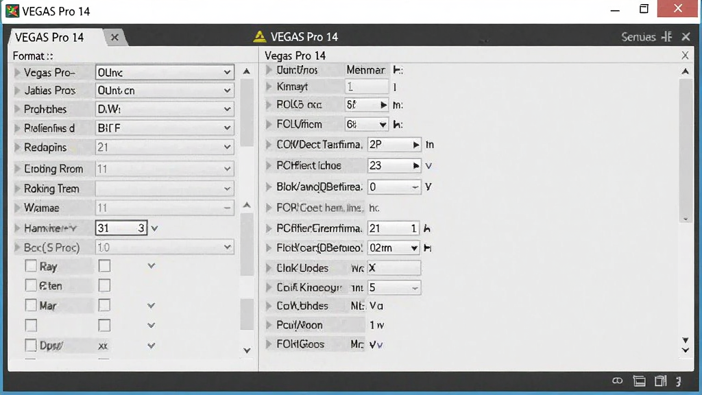 VEGAS Pro 14 渲染导出设置界面,显示格式选择与参数配置,界面清晰,干净无多余元素