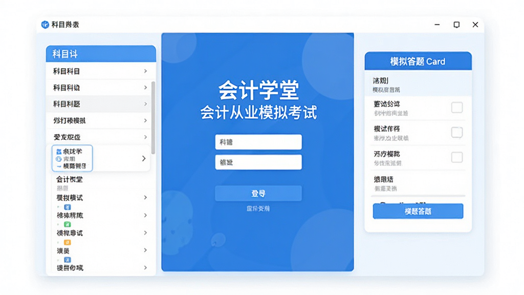 一幅现代简约风格的电脑软件界面预览图,画面中央是