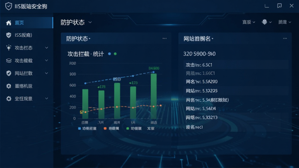 ��վ��ȫ��IIS���������ͼ������ɫ�Ƽ��磬�м���ʾ����״̬����������ͳ�ơ���վ�����б�����๦�ܲ˵���������רҵ�������������ɾ��޶���Ԫ��