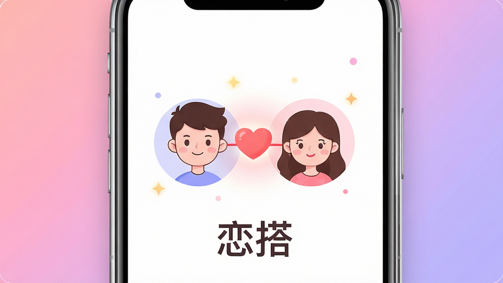���壺����APP���棬չʾ˫��ƥ��ɹ�����ܰ���棬����Ϊ��ͽ����ɫ����ɫ�����֣�����Ϊ�ֻ���Ļ����Ļ����һ�Կ�ͨ����ͷ���м�����һ�Ű��ģ��·��С�����������Ű棺����ִ����ֻ���Ļռ���Ӿ����ģ��������ס��������Ψ������ƽ���廭�硣ϸ�ڣ�������Χ��ϸ΢���Σ���Ļ��Ե����ɫ���⡣���ʣ����壬�ɾ����޶���Ԫ�ء�