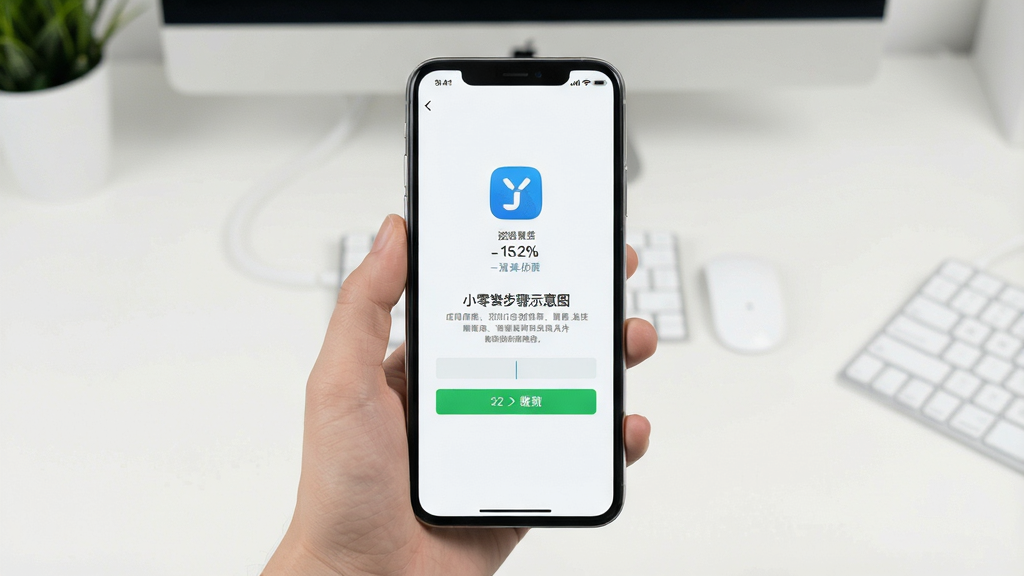 小零安装步骤示意图,手机屏幕显示应用安装界面,背景为简洁桌面,步骤清晰,风格直观,画质干净,无多余元素