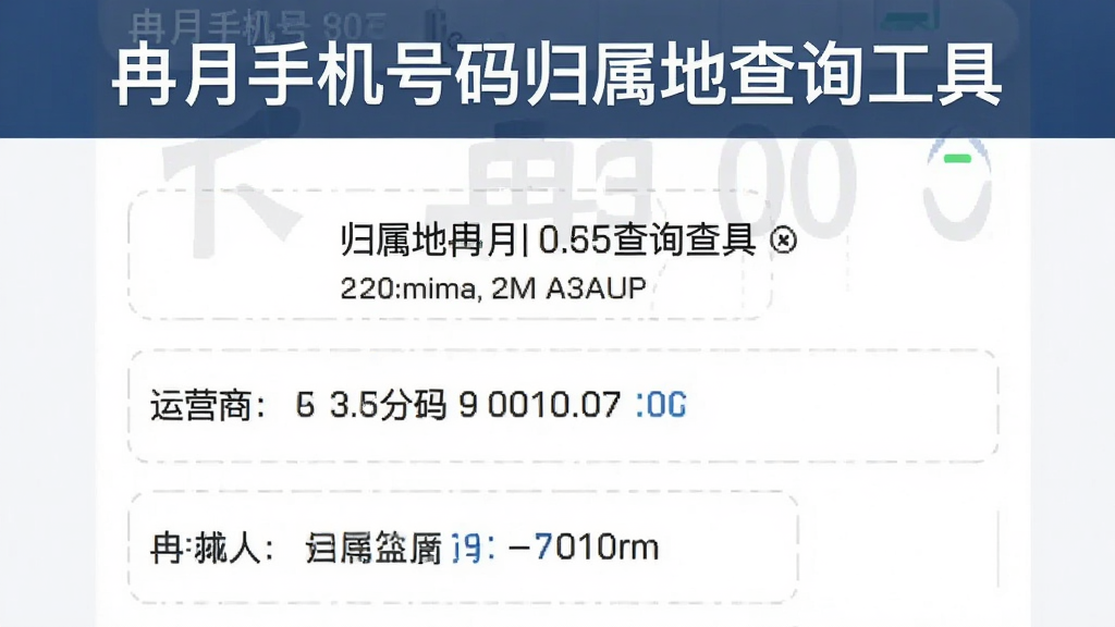冉月手机号码归属地查询工具查询结果展示,界面包含号码归属地、运营商信息,风格简洁,文字“冉月手机号码归属地查询工具”显示在顶部,高清画质