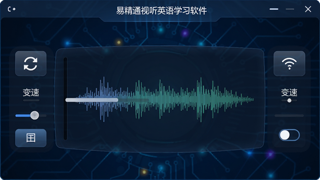 �׾�ͨ����Ӣ��ѧϰ�������ϰ���棩�����ܾ������棬����������ʾһ�����ν�����������ֲ���ѭ�����š����ٵ��ڡ���Ļ���صȰ�ť������Ϊ����ɫ�Ƽ��з�񣬽��沼�ֹ�����ϸ�ڷḻ�������������޶���Ԫ��