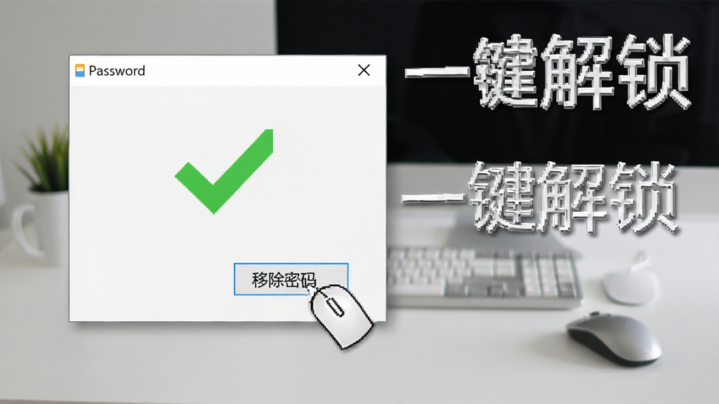 展示VBA Password Bypasser一键操作过程的截图,鼠标点击