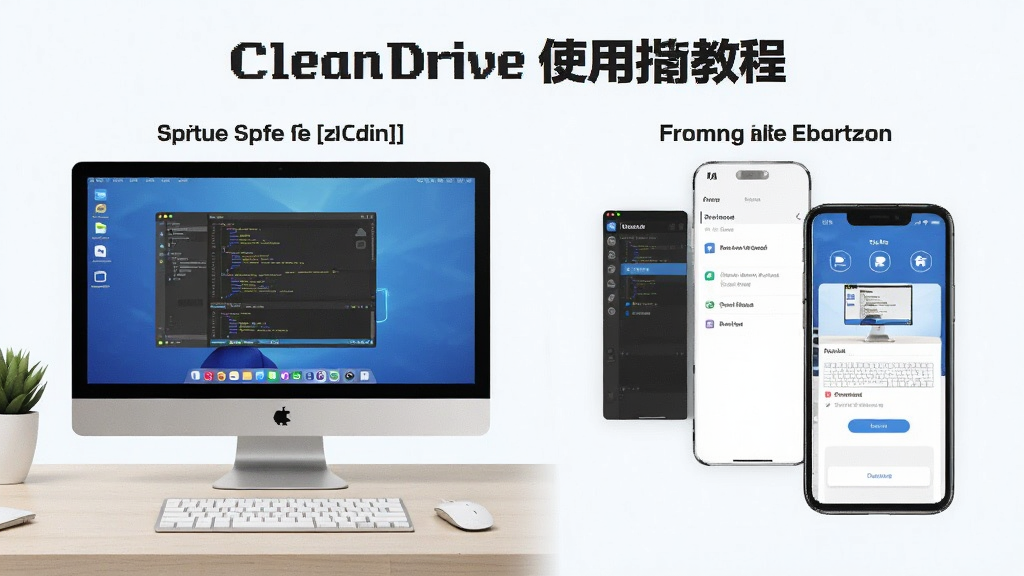 Clean Drive使用指南教程插图,展示电脑端和手机端操作界面,步骤清晰,图文并茂,简洁明了,高清画质