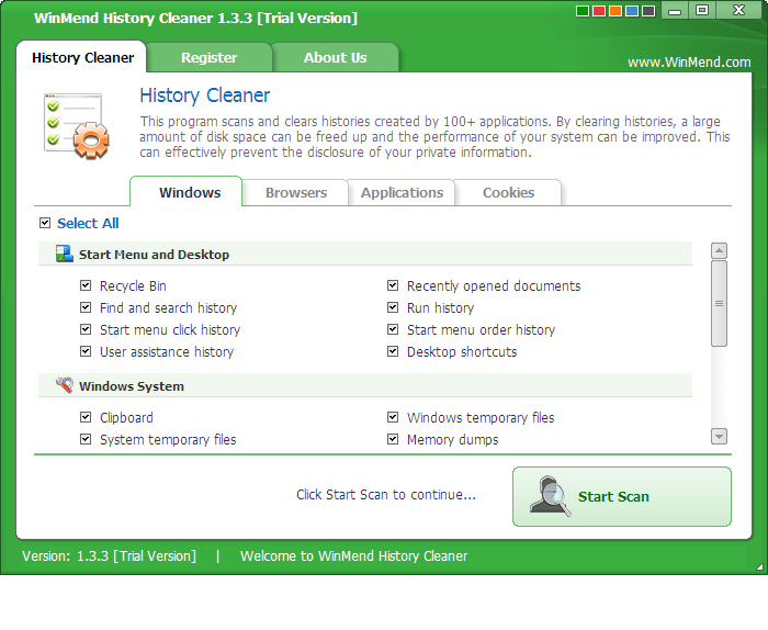 WinMend History Cleaner1.0.0 历史记录清理工具