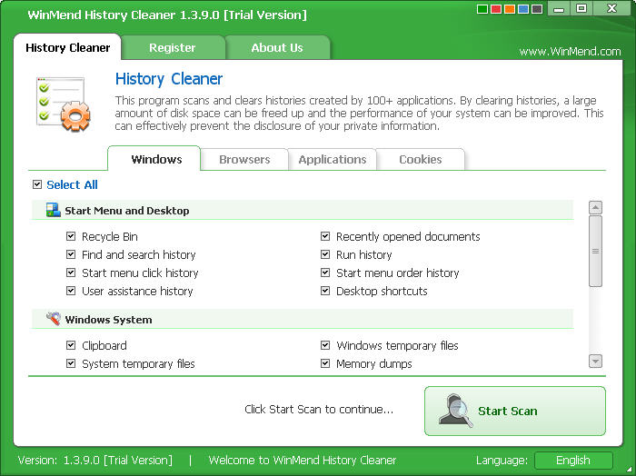 WinMend History Cleaner1.0.0 历史记录清理工具