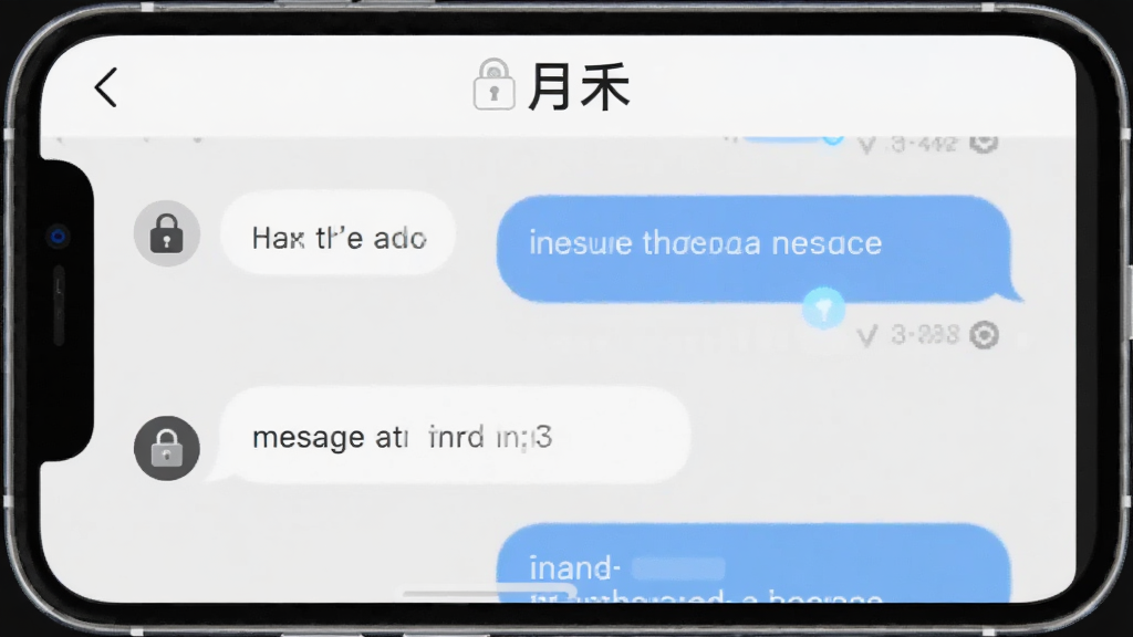 月禾聊天界面截图,显示加密锁图标和消息气泡,背景为浅灰色,简洁干净,突出“月禾”品牌名称,排版规整,画质高,无多余元素