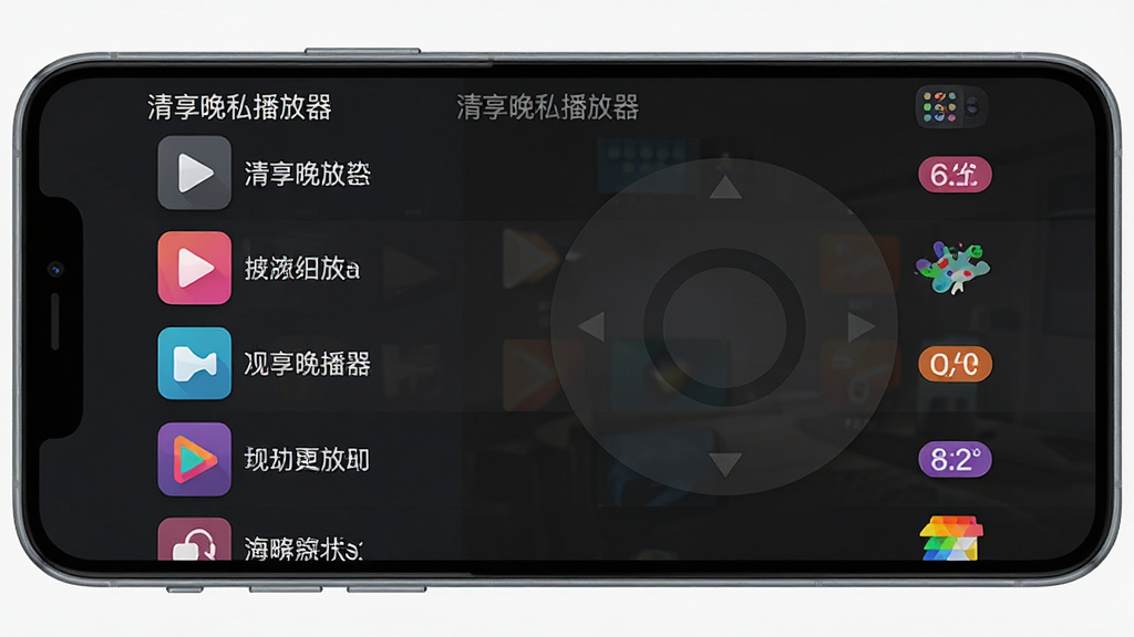 主体:“清享晚私播放器”应用界面展示多格式视频文件列表,图标各异。布局:手机屏幕平放,列表从上到下排列,每个文件旁有格式标签。排版:界面顶部有“清享晚私播放器”字样,列表清晰。风格:扁平化设计,简洁明亮。细节:每种格式图标颜色不同,文件名称清晰。画质:高清,干净,无多余元素。