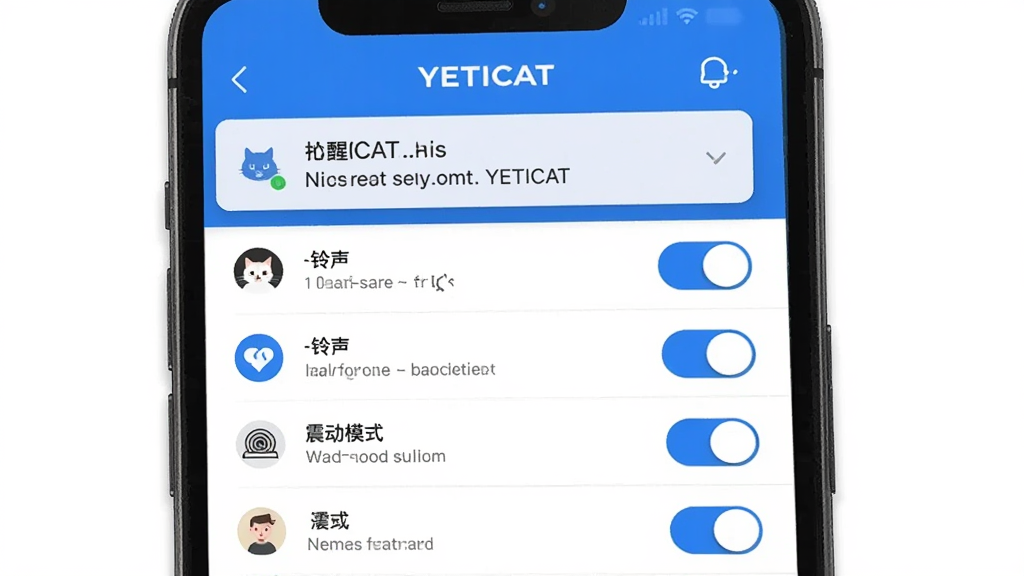 ���壺YETICATӦ�õ�֪ͨ���ý��棬��ʾ��ͬ��ϵ�˵�����ѡ���������ѡ����ģʽ���ء����֣��ֻ���Ļ����չʾ�������б����������ذ�ť��Ŀ���Ű棺�б�ʽ���֣�ͼ���࣬������������������ˬ��࣬��ɫ������ϸ�ڣ�֪ͨ��Ԥ����ʾ��ϢժҪ����������ͼ�긨�������ʣ����壬�ɾ����޶���Ԫ�ء�