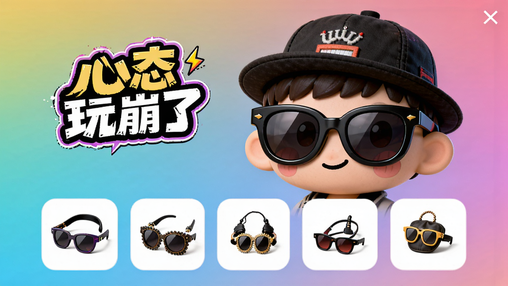 ��ɫչʾ���棬һ����ͨС�˴��Ÿ�Ц��ī����ñ�ӣ��·������Ÿ�������ͼ�꣬�Ա��С���̬����ˡ���Logo������Ϊ����ɫ�����ֶԳƣ����ʱ�У�ϸ�ھ��£����ʸ���ɾ�