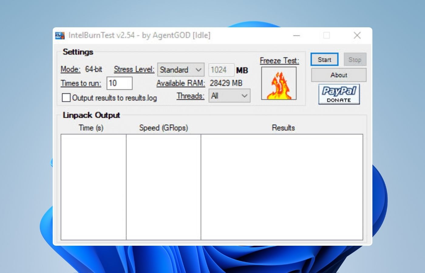 IntelBurnTest 压力测试 截图
