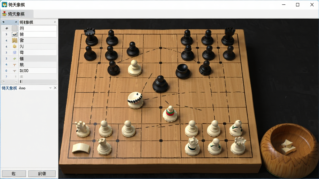 “倚天象棋”软件运行画面,棋盘上正在进行一场精彩对局,界面清晰,风格写实,画质干净,无多余元素。