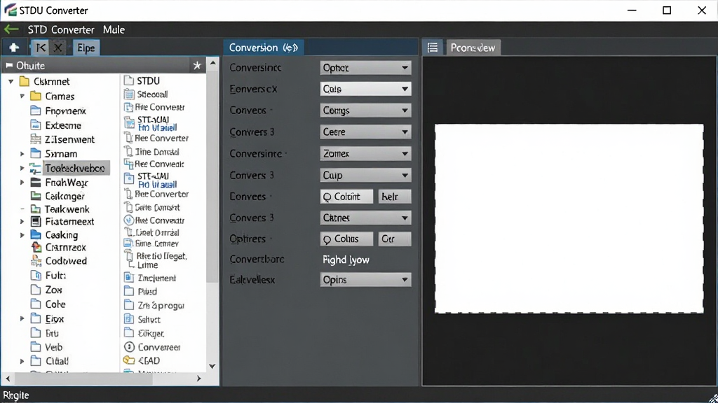 һ��չʾSTDU Converter����������ĸ����ͼ�����沼�����������Ϊ�ļ��б����Ҳ�ΪԤ�����ڣ��м�Ϊת��ѡ�������������������ִ���ɫ�ʴ���רҵ�����ʸɾ����޶���Ԫ�ء�