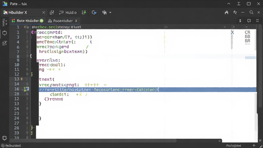 HBuilder X代码编辑界面暗色主题,主体为代码窗口,布局居中,风格极简,细节显示代码高亮与行号,画质干净,无多余元素