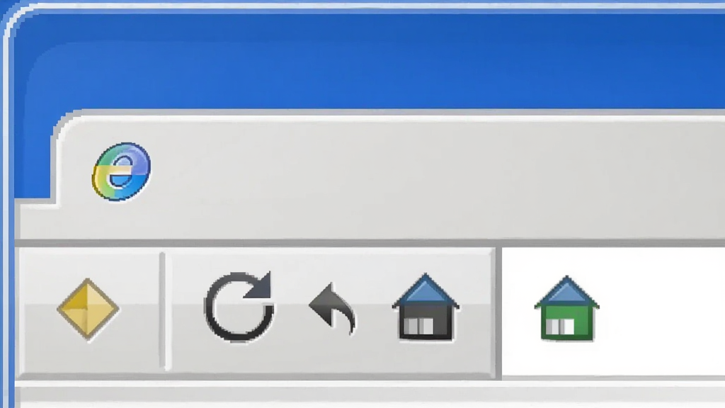 一张Internet Explorer 11浏览器工具栏的近距离特写图片,显示地址栏、刷新按钮和主页按钮,整体界面简洁,图标清晰,风格扁平化,画质干净,无多余元素