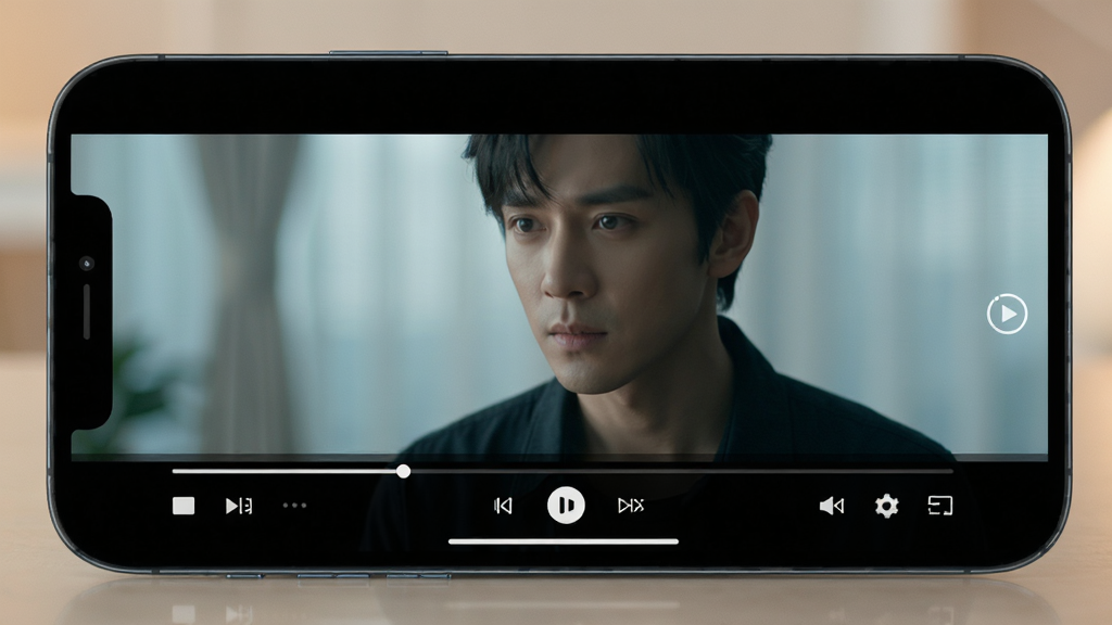 ���Ӱ��APP����ҳ�棬�ֻ��������ŵ�Ӱ���棬��Ļ�·���ʾ���Ž������Ϳ��ư�ť������������������ͣ�����ɾ���ϸ�ڷḻ