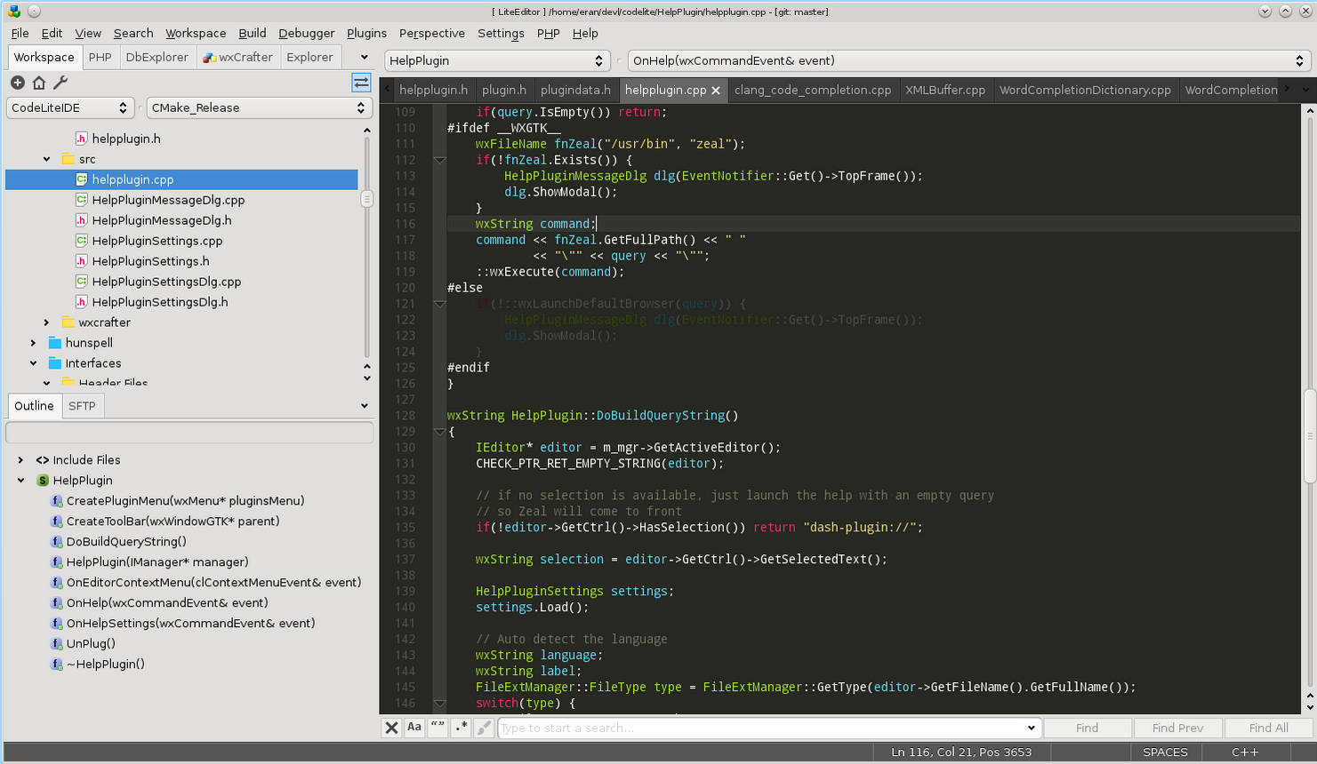 CodeLite17.0.0 轻量级C/C++开发工具