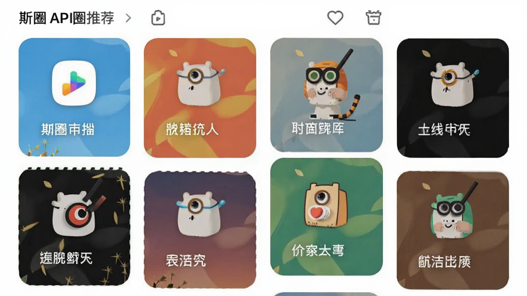 主体为斯圈APP的圈子推荐页面,页面上展示多个不同主题的卡片,每张卡片有图标和名称,布局错落有致,排版美观,风格清新自然,色彩丰富,画质清晰,干净无多余元素