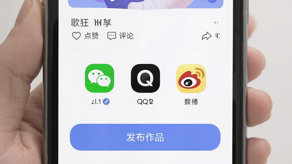 ����Ϊ�ֻ���ͼ����չʾ���KK���߿���OK�ķ���ҳ�棬��΢�š�QQ��΢��ͼ�꣬�·��С�������Ʒ����ť������Ϊ�����б�������Ϊǳ�Ұ�ɫ�������������ϸ�ڰ������ޡ���������ͼ�꣬���ʸɾ����޶���Ԫ�ء�