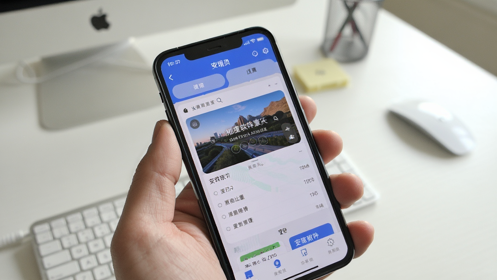 展示安度软件在手机上运行的实拍图,手机屏幕清晰显示应用界面,背景为桌面,光线明亮,风格自然,画质干净,无多余元素