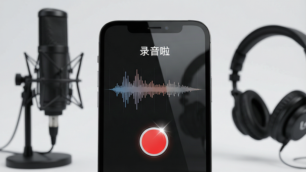一张现代简约风格的3C产品宣传图,主体是智能手机屏幕上的