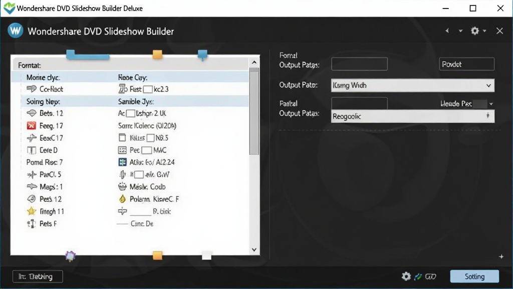 Wondershare DVD Slideshow Builder Deluxe软件导出视频设置界面,展示格式选择和输出路径配置,界面简洁,功能明确,画质清晰,无多余元素