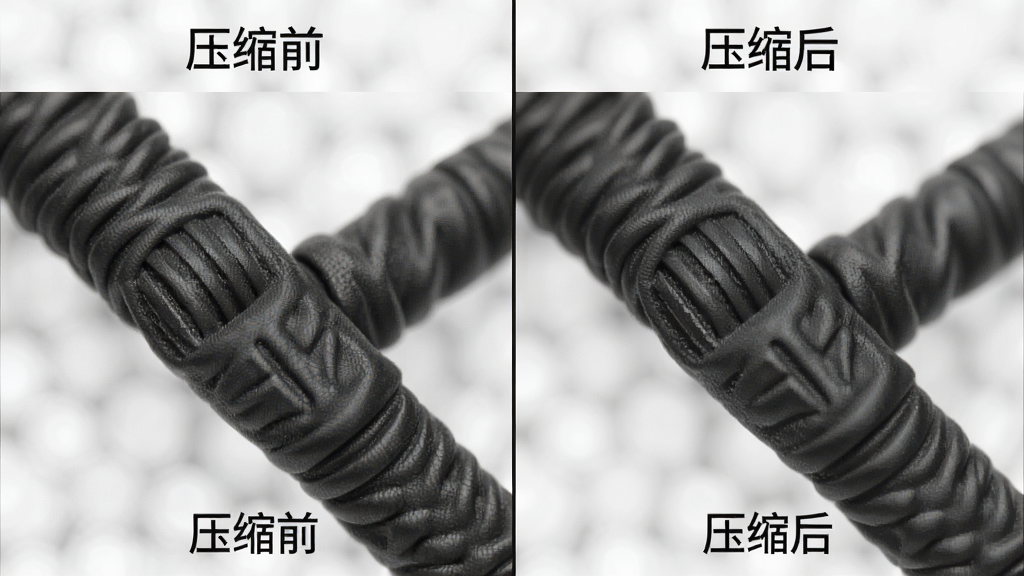 AlbumSlim画质对比示意图,左右分屏展示细节放大图,文字标注“压缩前”与“压缩后”,风格专业清晰,画质细腻干净