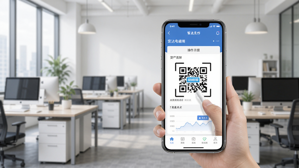 �������ʲ�����ϵͳ�ֻ���app����ʾ��ͼ���ֻ�ɨ���̵��ʲ�������Ϊ�칫�ҳ����������������ִ��У��ɾ�