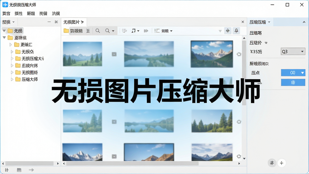 一张展示无损图片压缩大师主界面的高清截图,界面中央有醒目的