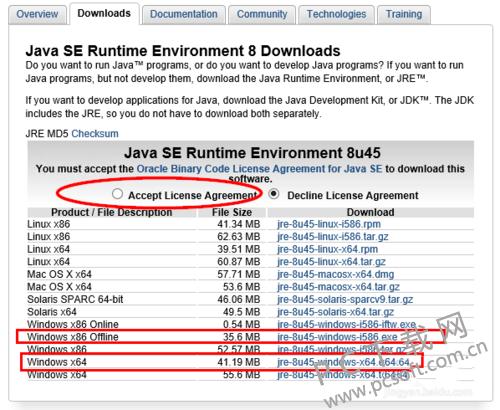 Java Runtime Environment 安装步骤 系统要求 截图