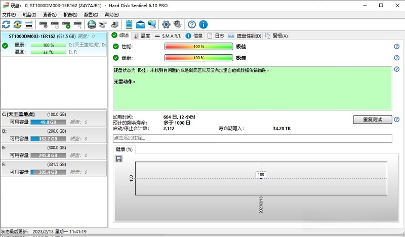 硬盘哨兵Hard Disk Sentinel6.10.2 硬盘健康检测工具