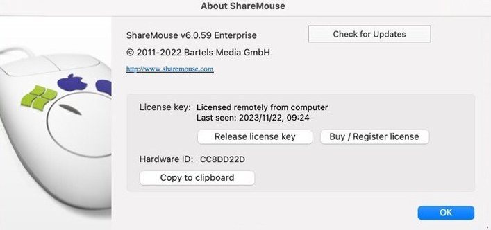 ShareMouse鼠标共享软件6.0.42 多电脑键鼠共享工具