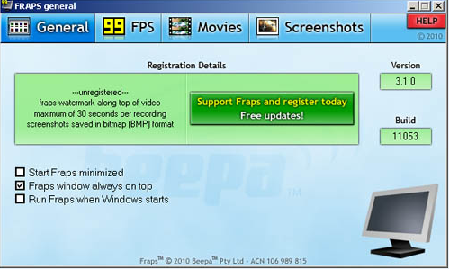 Fraps3.5.99 游戏录制与帧率显示工具