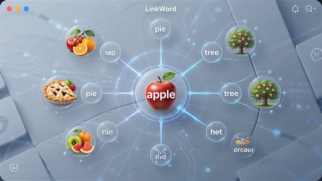 LinkWord������ɫ����Ԥ����չʾ��������ͼ�ף����Ĵʡ�apple������ˮ��ͼƬ����شʡ�pie����tree���ȣ����ֳʷ���״��������ˬ����Ϣ�㼶�������ִ��Ƽ��з��ϸ�ھ��£����ʸ���ɾ�