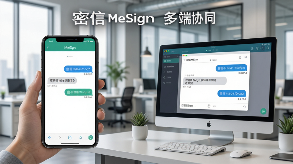 һ��չʾ�û������ֻ��������ͬʱʹ������MeSign�����ĳ������������Ϊ�ֻ����棬�Ҳ�Ϊ������Ļ������ʾ���ܶԻ����ڣ�����Ϊ�ִ��칫�ң����дʵ��������������ͼƽ�⣬���ʸ��壬���ֱ�ע������ MeSign ���Эͬ��