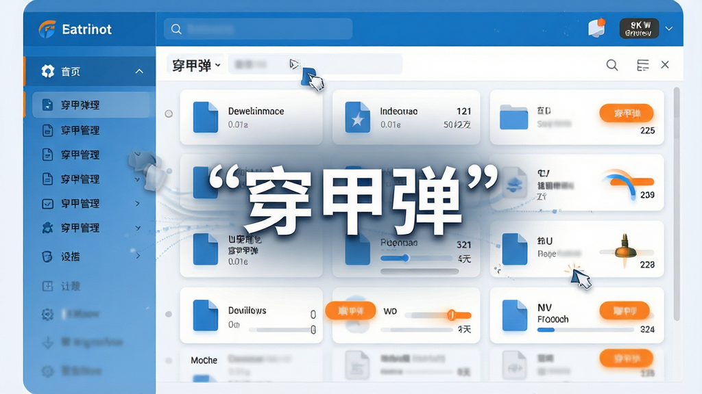 主体:穿甲弹软件主界面,展示其简洁高效的文件管理功能,界面中央显示