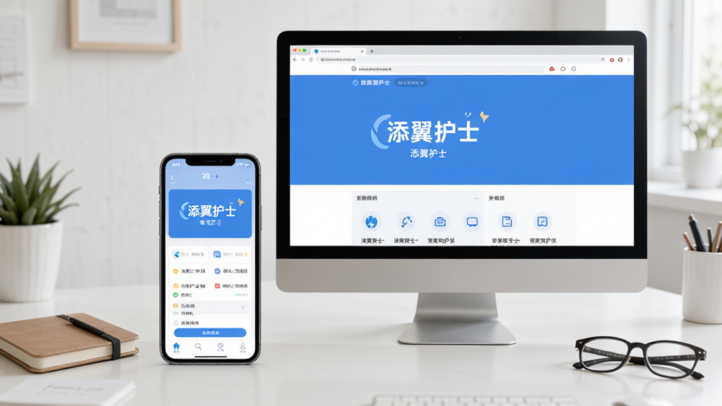 手机与电脑并排摆放,手机屏幕显示
