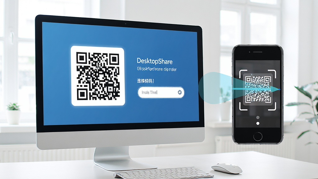 DeskTopShare���ӽ���ʾ��ͼ��չʾ������Ļ�ϵĶ�ά����������������Ա����ֻ�ɨ�趯��������������������дʵ��ϸ�����������ʸ��塣