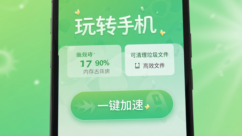 �ֻ��������ٹ���Ԥ�����棬��ʾ�ڴ�ռ�ðٷֱȺͿ����������ļ���С��һ�����ٰ�ť��Ŀ������Ϊ��ˬ����ɫ���䣬�С���ת�ֻ������������ʸɾ����Ű�������ͻ����Ч����Ч��