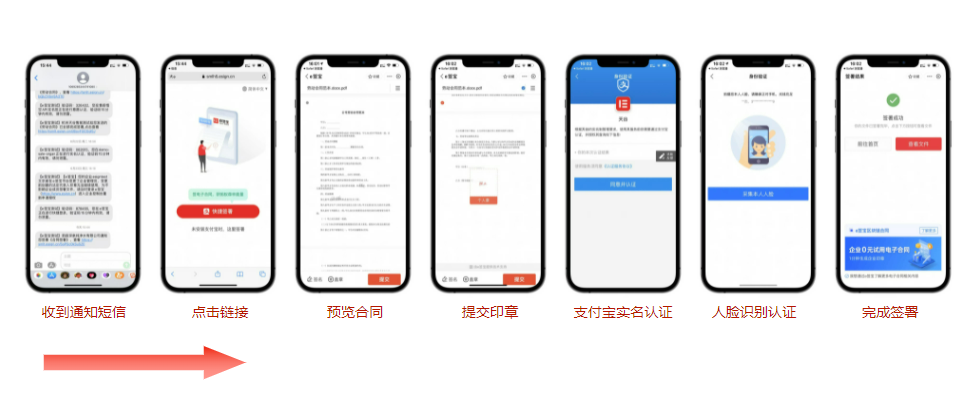 e签宝客户端 移动端 签署操作 界面