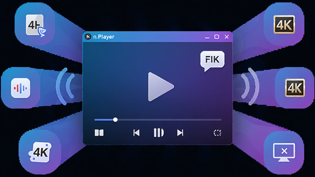 ��������n.Player����Ϊ�����ڿ��еĲ��Ŵ��ڣ�����Ϊ����󴰿ڼ����ܻ��ƵĹ���ͼ�꣬�Ű���ַ���״�����Ϊδ���Ƽ����Ͻ��䣬ϸ�ڰ������ʽͼ�ꡢ�����źŲ��ơ�4K��������Ļ���ݣ�����Ϊ������Ⱦ�ɾ��޶���Ԫ��