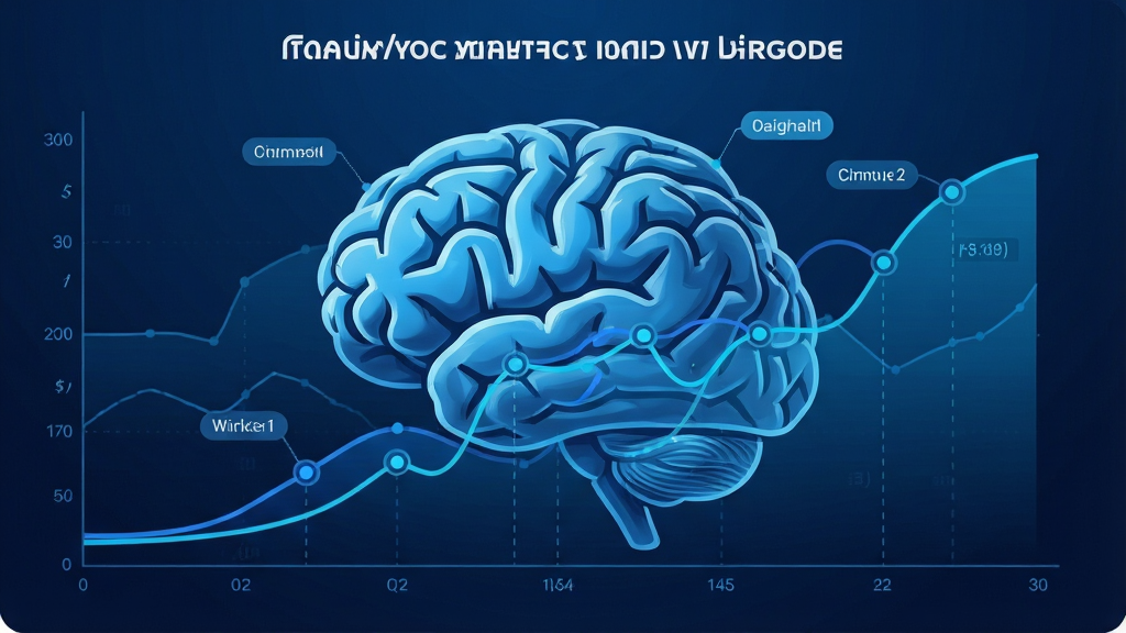 一张展示英语词汇记忆与测试软件智能算法分析图,主体为大脑与数据曲线结合的抽象图形,布局为上下结构,排版整洁,风格为科技蓝色调,细节包含记忆曲线节点和单词标签,画质清晰,干净,无多余元素