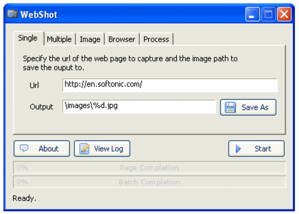 WebShot 网页截图工具 界面预览图