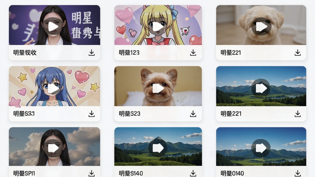 ��������㾫ѡ������Դ����棬������չʾ�ֻ���Ļ�����������Ŷ����Ƶ����ͼ����ÿ������ͼ������ͬ��������������������ǡ��������ȳ衢�羰�ȣ�����Ϊ������������б����Ű�������򣬷��Ϊ�������µĿ�Ƭʽ��ƣ�ϸ�ڰ��������ǩ�����Ű�ť������ͼ�꣬���ʸ��壬�ɾ����޶���Ԫ��